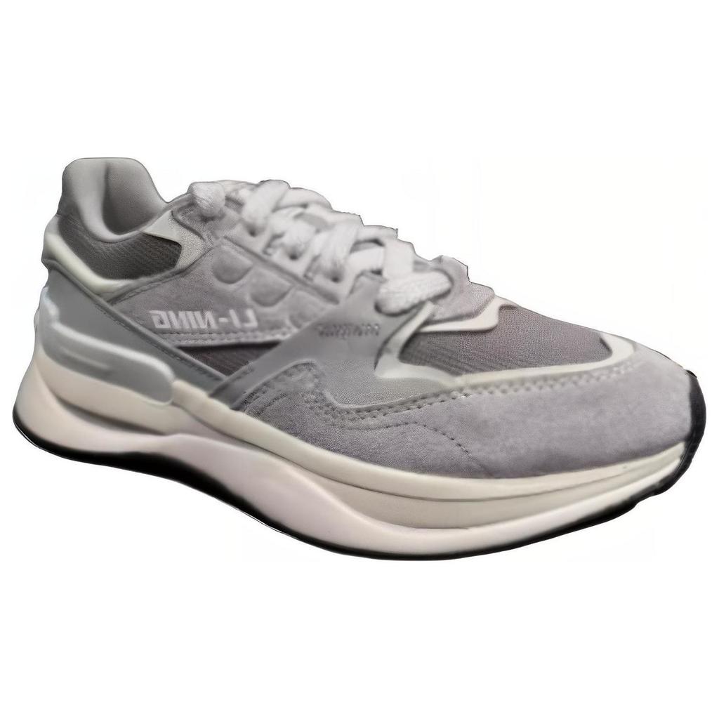 Li Ning 001 Original V2 Thick Sole Height Increasing Shock Absorbing Wear Resistant Low Top Casual Shoes Men Sneaker Gray AGCU061-4