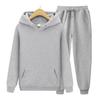 Fashion Solid Color Sports Casual Pullover Hoodie Fleece Men's Hooded Two-piece Set