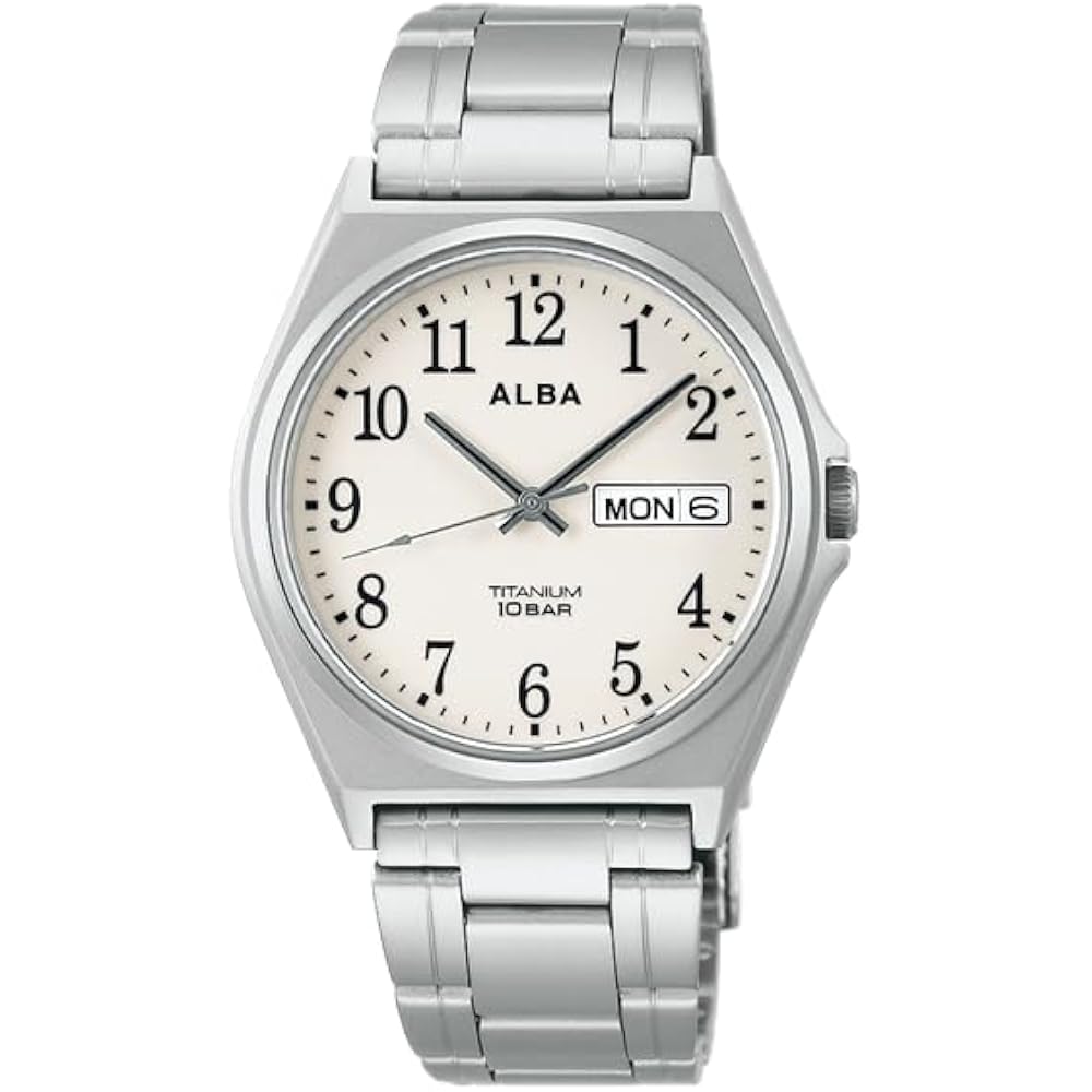 Seiko Watch Alba Watch Men's Quartz Stainless Steel Titanium for Everyday Use Reinforced Waterpro...