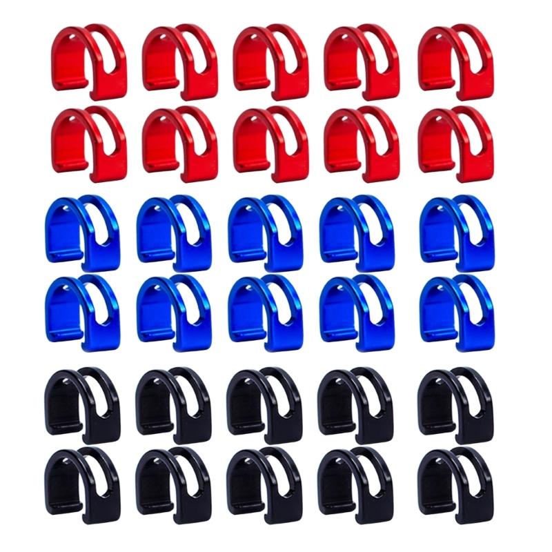 10Pcs Aluminum Alloys Bicycles Cable Clip Brake Cable Housing Clip Fixed Clamps Brake Derailleurs Shifts Cable Clip