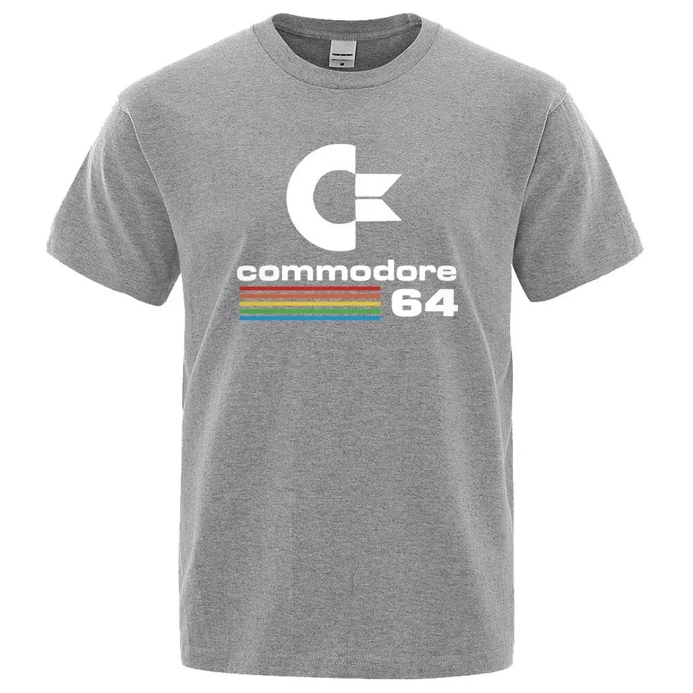 

New Loose Men T-shirts Summer Commodore 64 Print T Shirt C64 Retro Cool Design Street Short Sleeve Top Tee Cotton Clothing 4XL