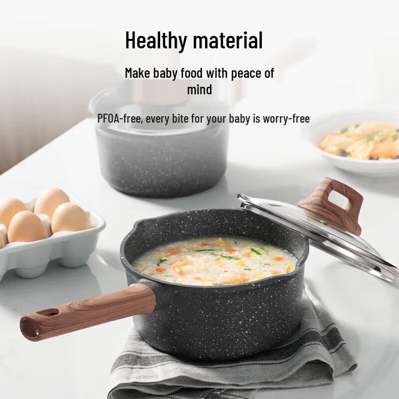 Supor 18cm Maifan Stone Non-stick Yukihira Milk Pot with Steamer