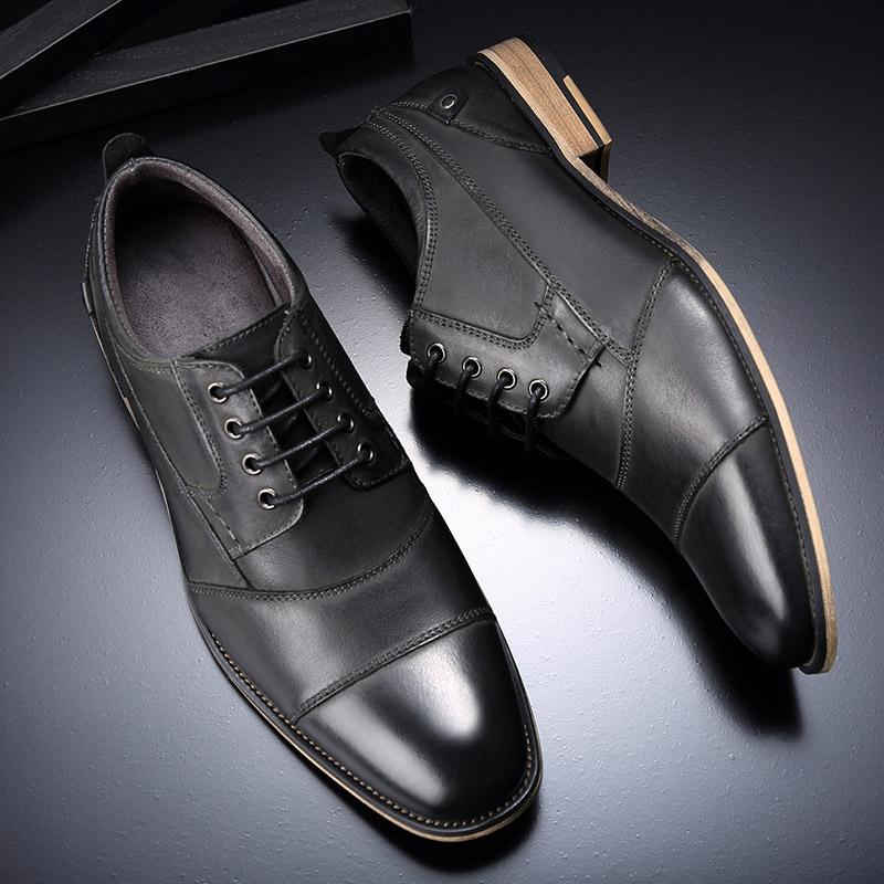 Fashion 2025 Spring New Men's Business Dress Shoes Genuine Leather England Fashion Casual Oxfords Shoes Classic Three Colors Size 7.5-13
