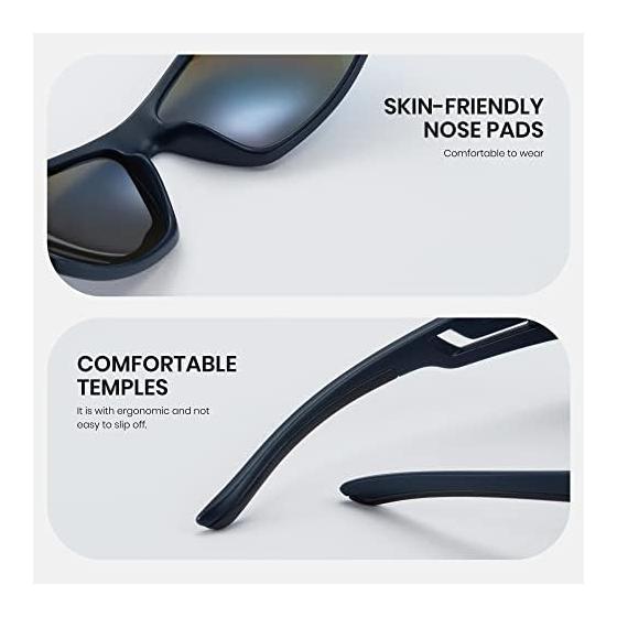 [Cyxus] Sports Sunglasses, Polarized Lenses, UV Protection, Ultra Lightweight TR90, Bicycle, Mountain Climbing, Fishing, Baseball, Golf, Running,
