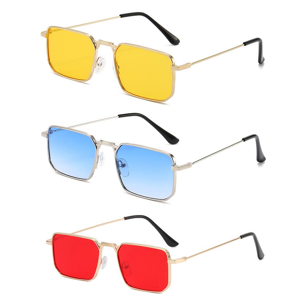 

3 шт./компл. Высококачественные прямоугольные солнцезащитные очки Женские Металлические очки Винтажные квадратные солнцезащитные очки для мужчин Оттенки Женские очки MULTI