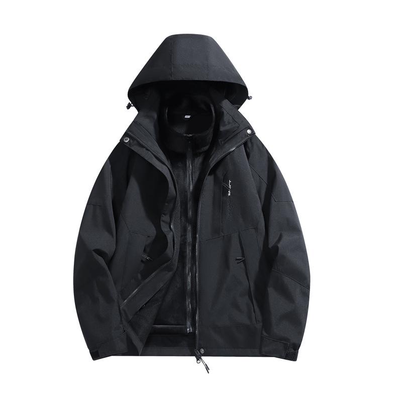 Unisex Cross-Border Three-in-One Fleece Jacket: Waterproof, Windproof, Hooded Outdoor Mountaineering Suit