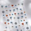 Bohemian Pattern Colorful Love Moon Pearl Crystal Rhinestone 5D Nail Art Sticker Self Adhesive Decoration Manicure Decal