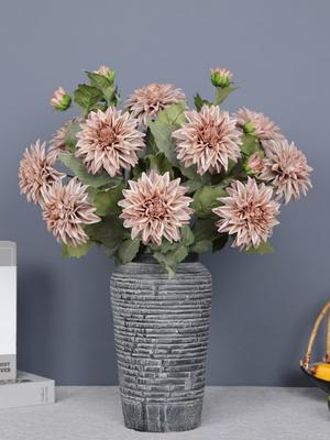 5Pcs 2 Heads/bundle Artificial Dahlia Branch Silk Flores Simulation Dahlia Flowers for Home Desk Flowerpot Wedding Decor Flowers