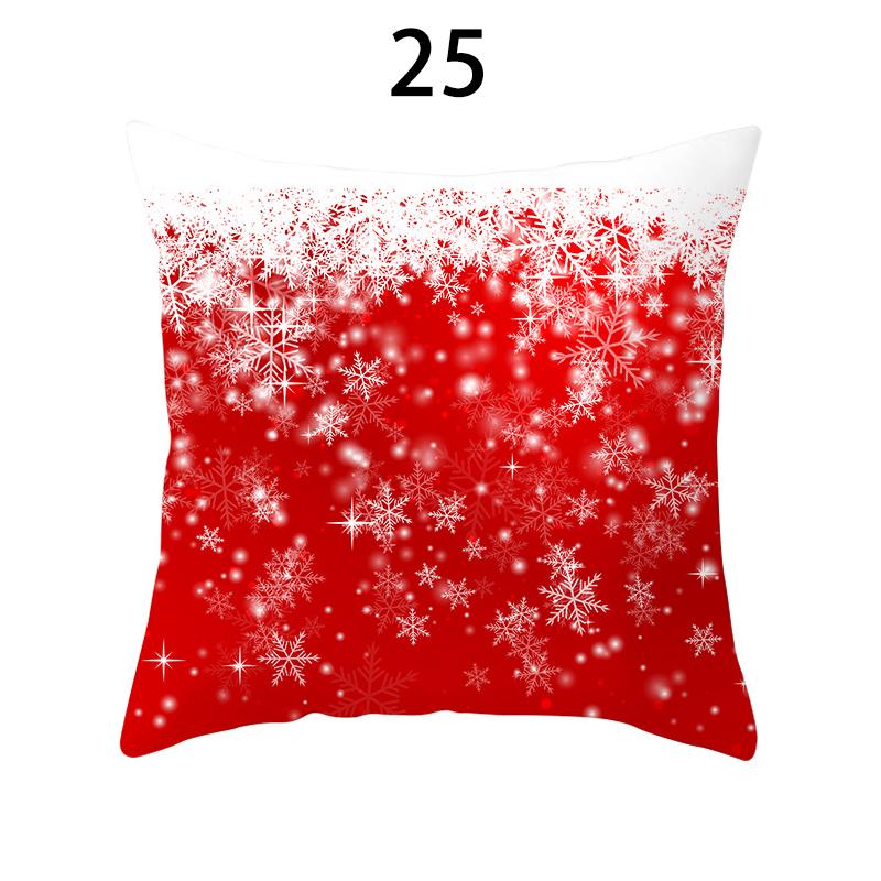 Merry Christmas Cushion Cover Xmas Pillowcase Happy New Year Navidad Santa Claus Red Pillow Cover Ornament Gifts Home Decor