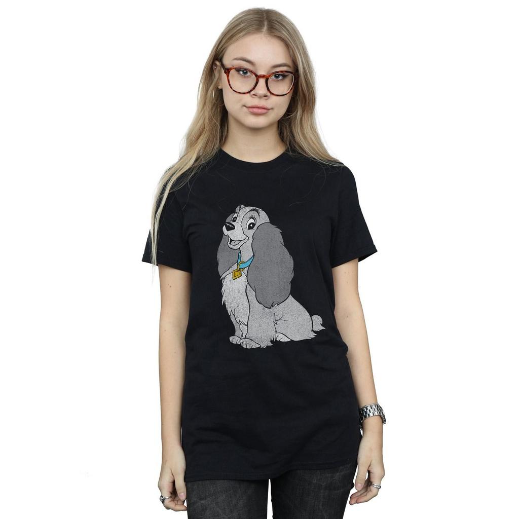 Disney Womens/Ladies Lady And The Tramp Classic Lady Cotton Boyfriend T-Shirt