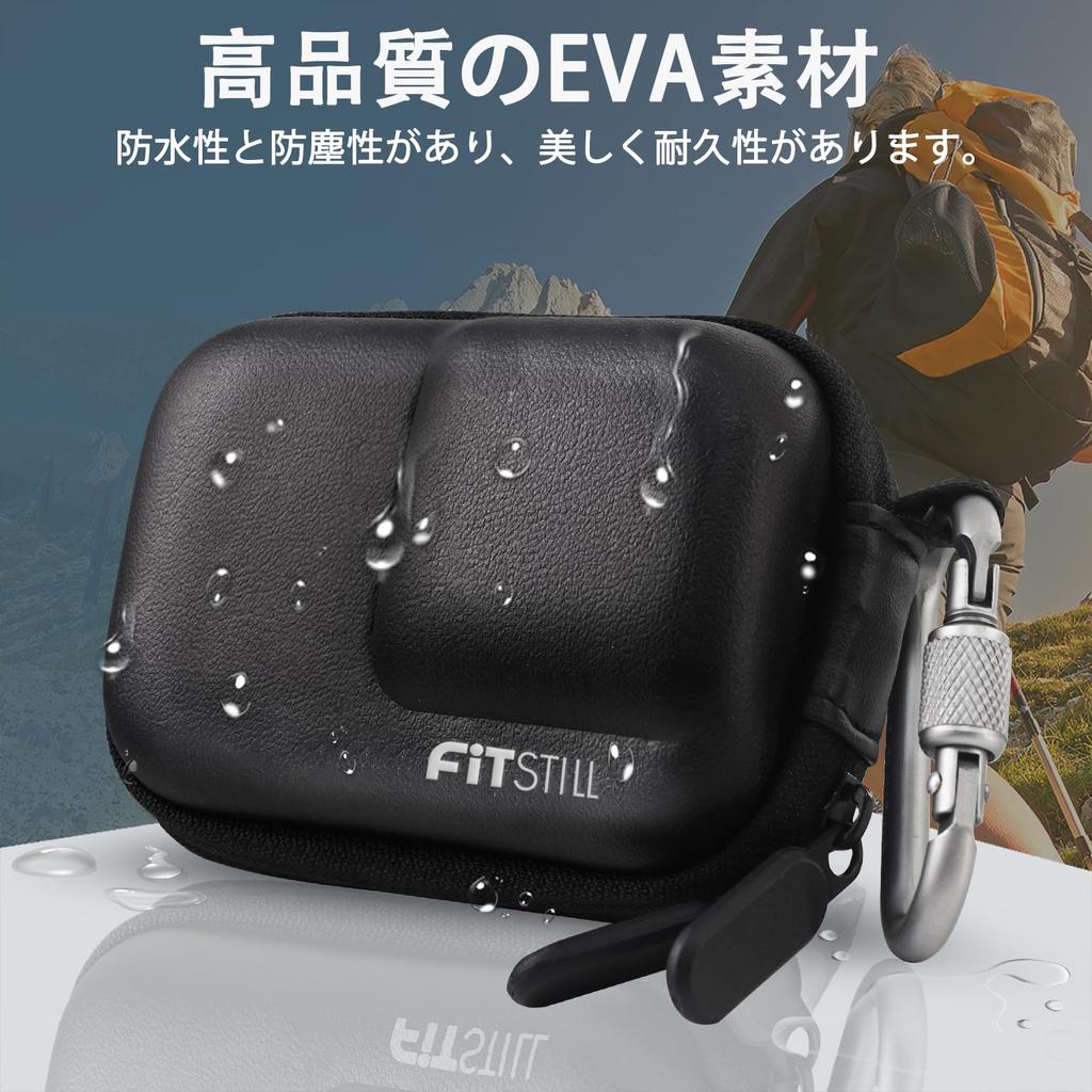 FitStill Black Mini Camera Bag for DJI Action 5 and Double Zipper Design Allows for Direct Attachment of Selfie Sticks and Fits DJI 5 Cases with