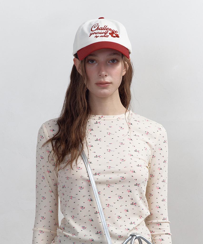 Sseonlis Challenge Logo Ball Cap (White/Red)