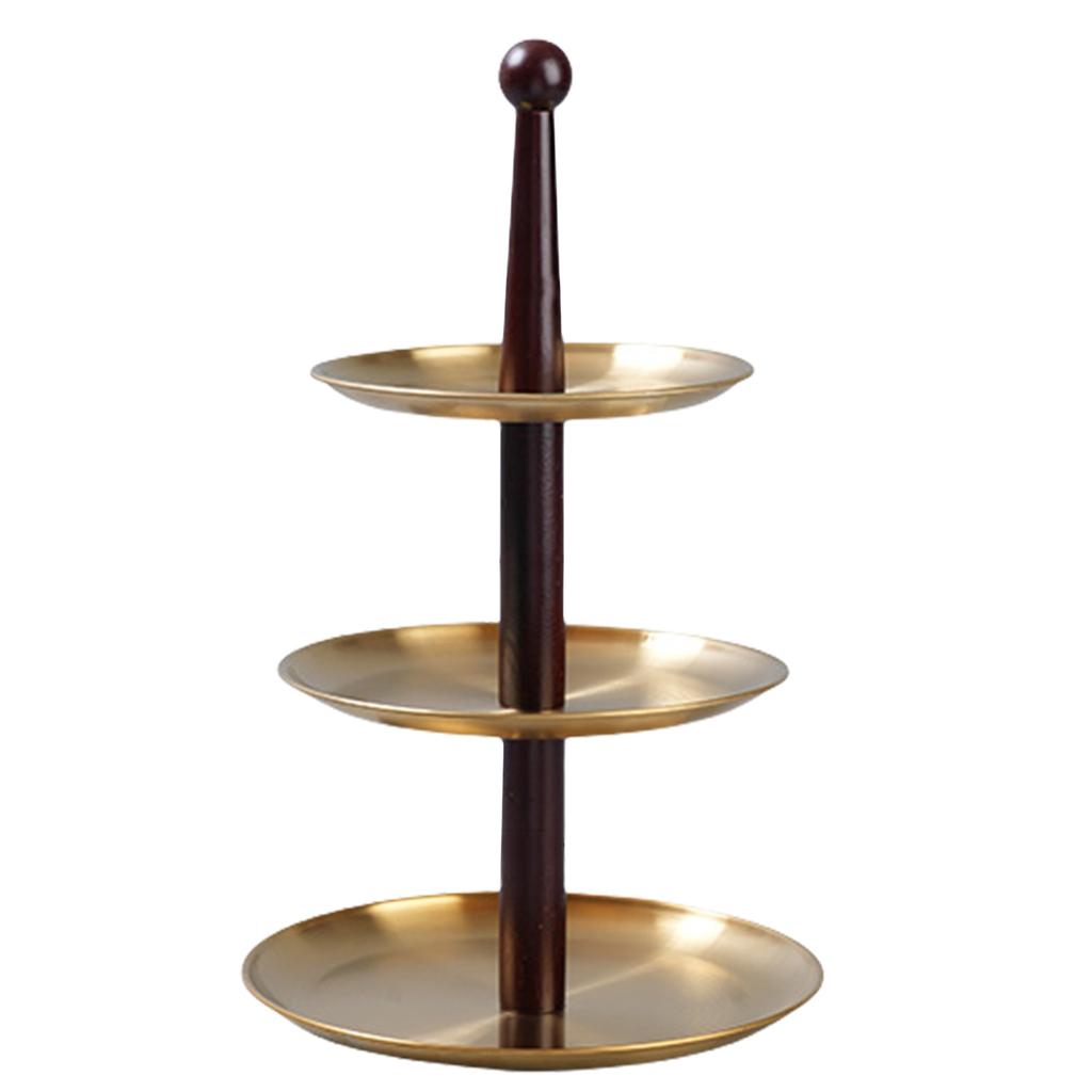 Round Metal Dessert and Fruits Tray Modern Stainless Steel Candy Fruit Display Holders for Home and Event Decoration
