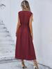 Women's Sleeveless Waist-Hugging Long Dress - Summer/Autumn, Elegant European & American Style, Slimming Fit
