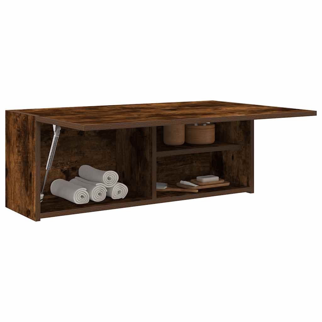 Bathroom Wall Cabinet Smoked Oak 80 x 25 x 30 cm Particleboard