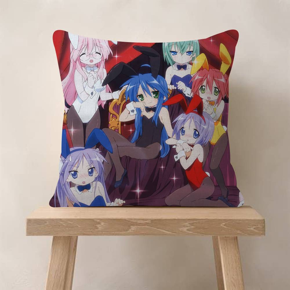 Anime LLucky StarS Cute Girl Maple Design Cushion Cover Happy Autumn Harvest Decor Holiday Decorati Pillow Cover