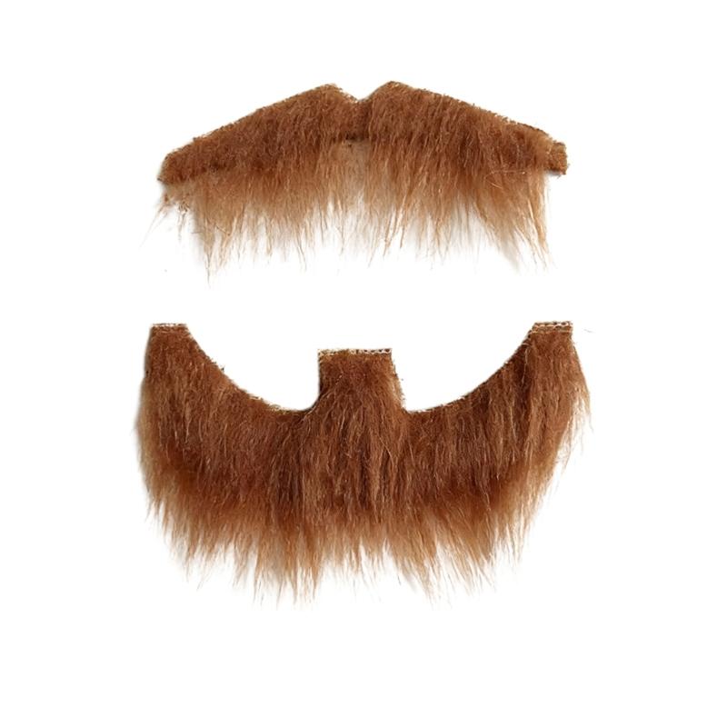 Costume Mustache and Goatee Set with Adhesive Wear for Cosplay Looks, Theater Outfits, Party Styling and Booth Photos