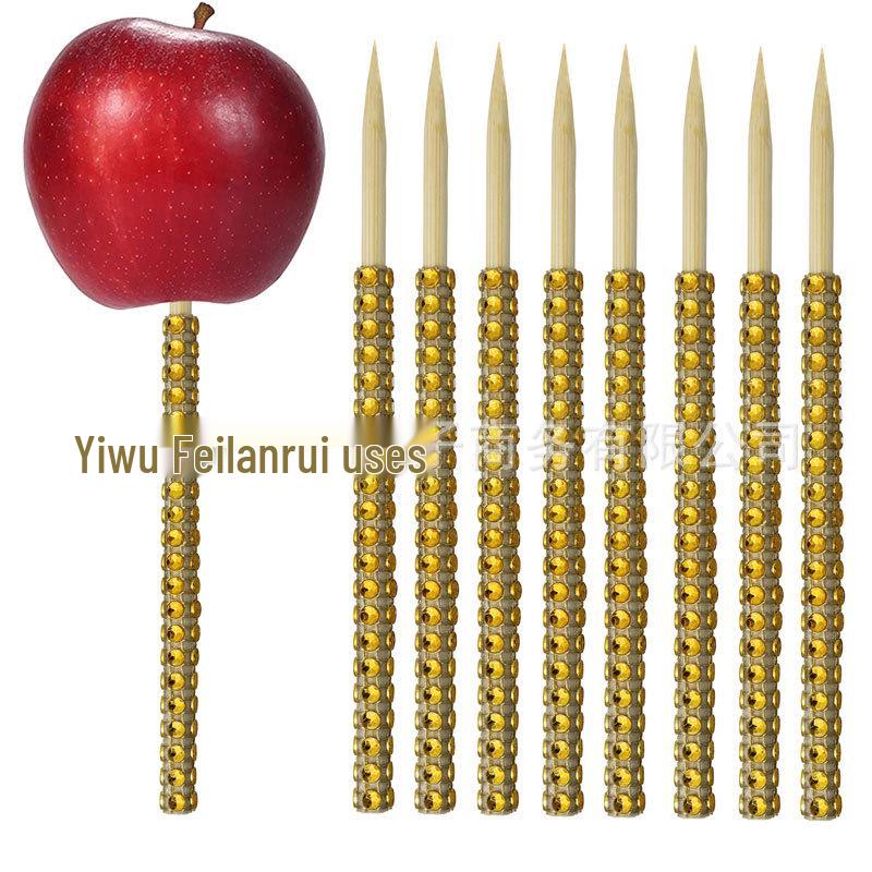 12-Piece Diamond Bamboo Skewers for Christmas Cake & Apple Pie Decoration