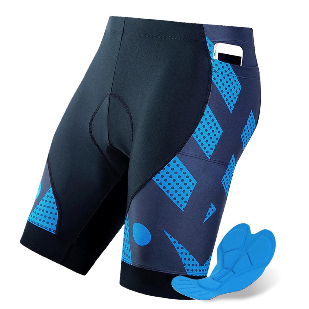 Ademende Fietsbroek Heren 4D Gewatteerd Schokbestendig Fietsbroek Sneldrogend Halve Broek