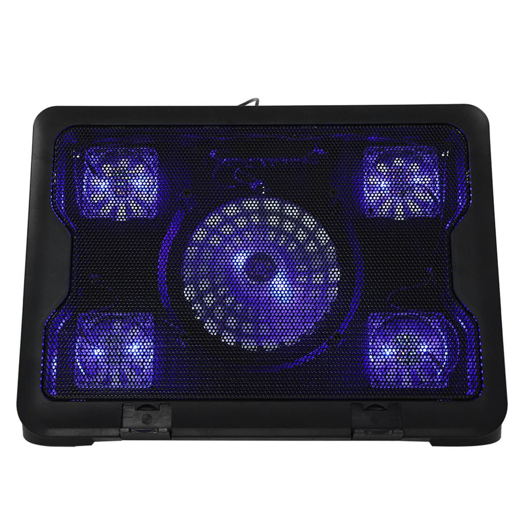 Portable Ultra Slim Silent Laptop Notebook Cooling Pad USB Powered Silent With 5 Fans LED