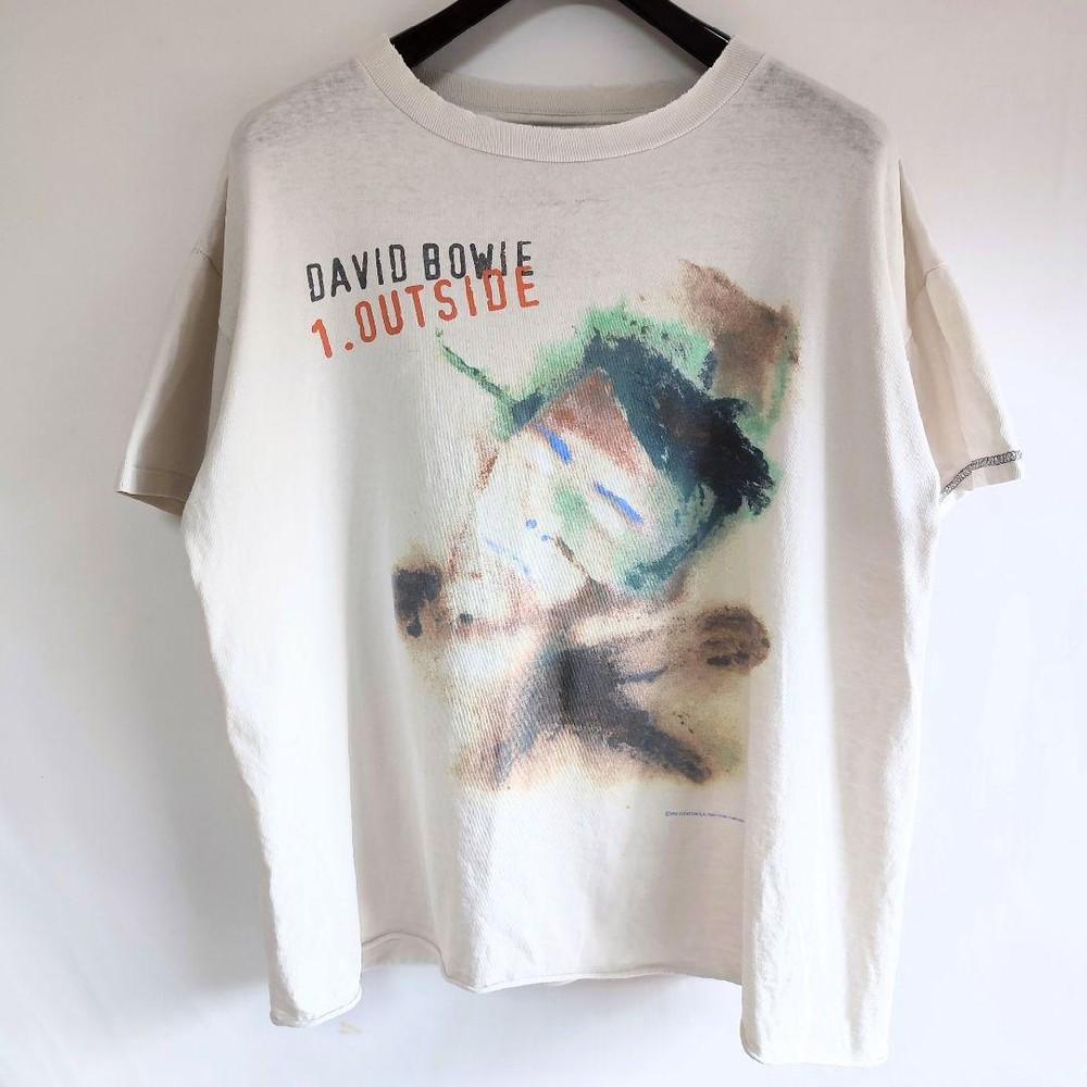 Ремейк 90-х Дэвид Боуи Редкий дизайн Белая футболка с коротким рукавом Унисекс Футболка XL
