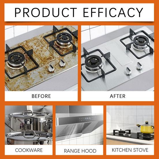 Deep Cleaning Polishing Paste, Multi-Purpose Coconut Oil Based Solid Paste for Stainless Steel Copper Furniture Kitchen Surfaces Natural Fragrance