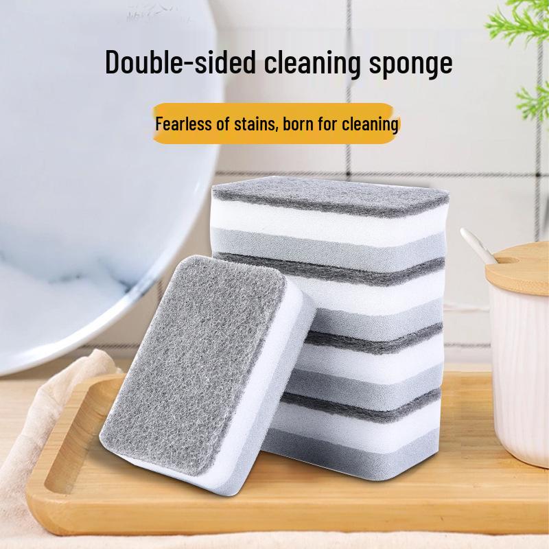 5-Pack Dishwashing Sponges: Magic Erasers with High-Density, Double-Sided Scouring Pads for Kitchen Cleaning