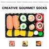 3 Paar Einzigartige Socken mit Sushi-Muster für Männer Frauen Personalisierte Essensgeschenksocken für Freunde Weihnachten Neujahr Valentinstagsgeschenke
