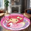 1pc Princess Strawberry12 Carpet, Round Rug, Comfortable, Suitable for Entryways, Living Rooms, Office, And Bedrooms, Christmas Decoration