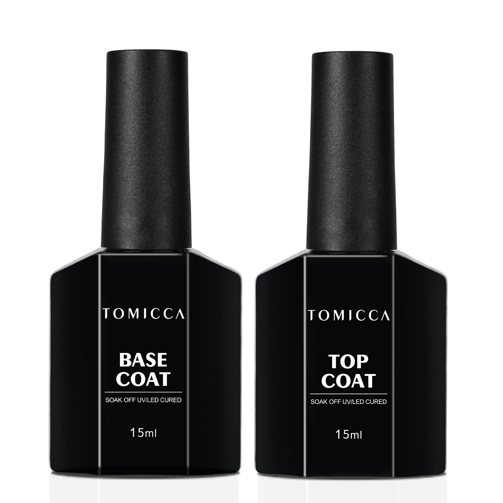 

TOMICCA Gel Nail Top Coat Base 15ml x No Wiping Large Capacity & Coat, 2, Non-Wipe, Required,