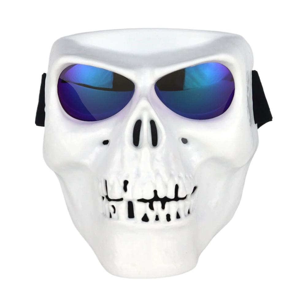 Motorcycle Goggles Face Shield Skull Mask with Goggles Full Face Tactical Mask for Motocross Helmet Moto Ghost Decor Accessories