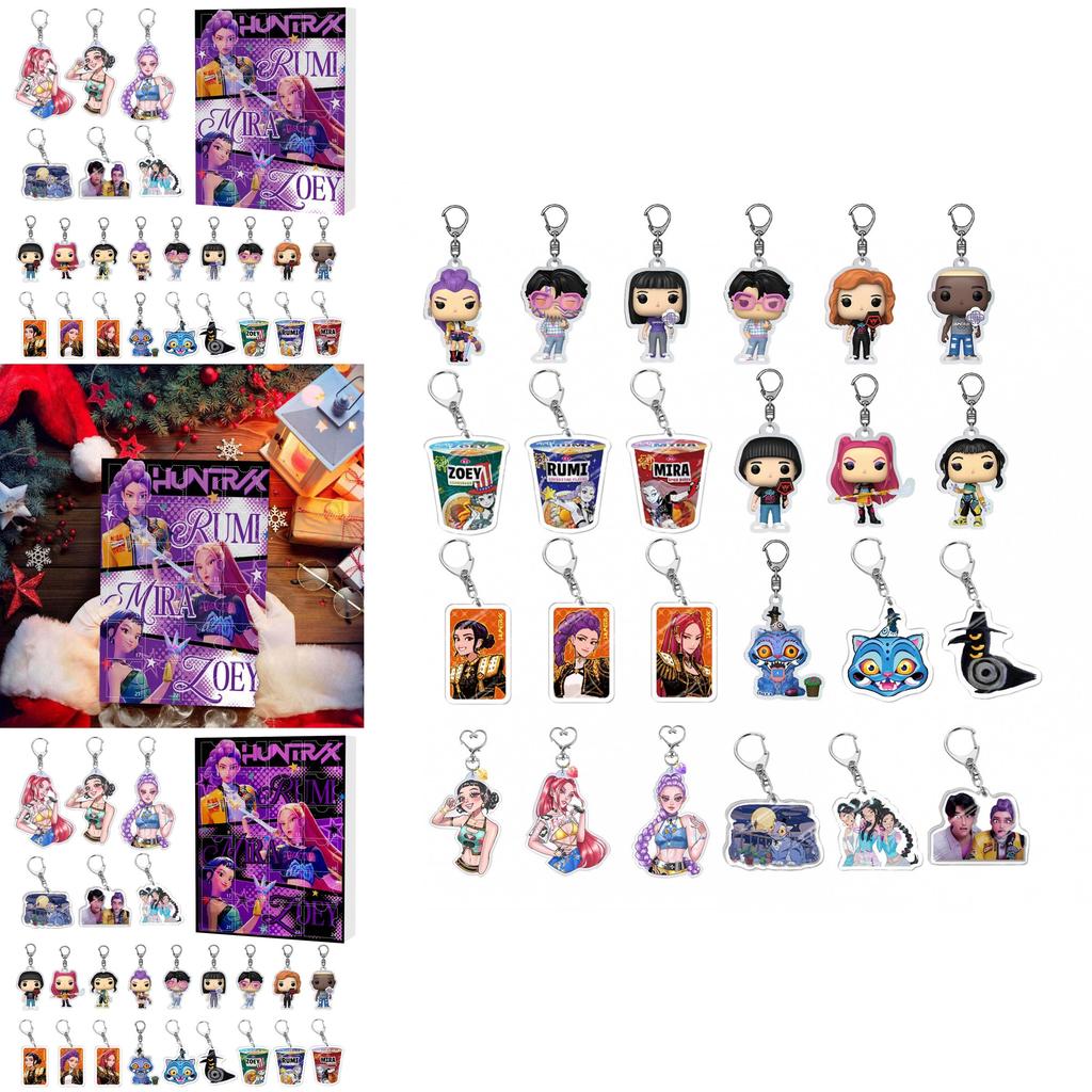 Hunter Advent Calendar With 24 Acrylic Car Pendant Keychains For Gift Giving