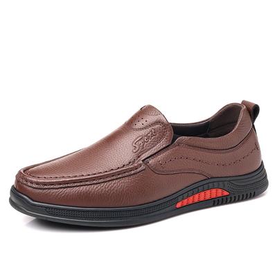 ModeNeue Mode Leder Slipper für Herren Frühling Herbst Designer Weichsohlen Freizeit Leicht Männliche Fahrschuhe Einfarbig Kleiderschuh Mann