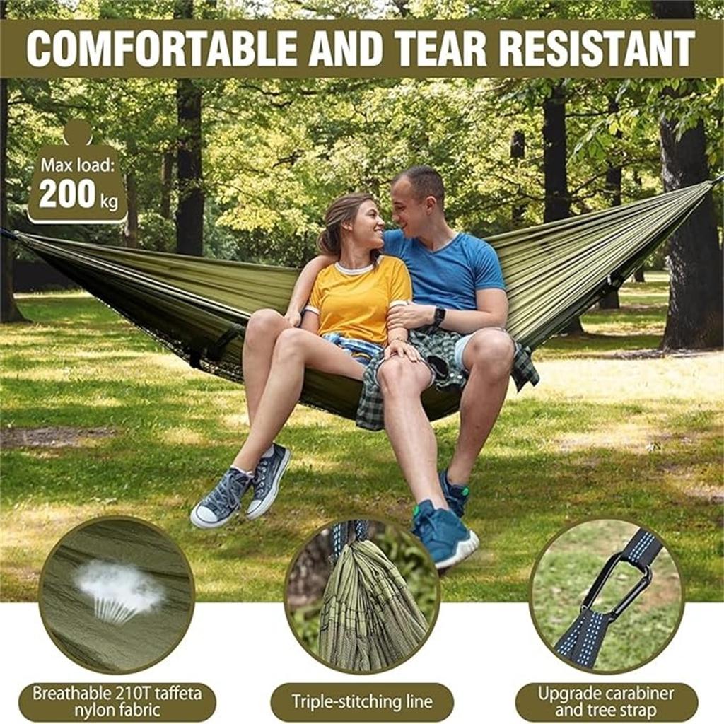 Tragbar für Draußen mit Moskitonetz – Keine Installation, Mücken- Camping- & Reiseschaukel, Geeignet für Kinder & Erwachsene