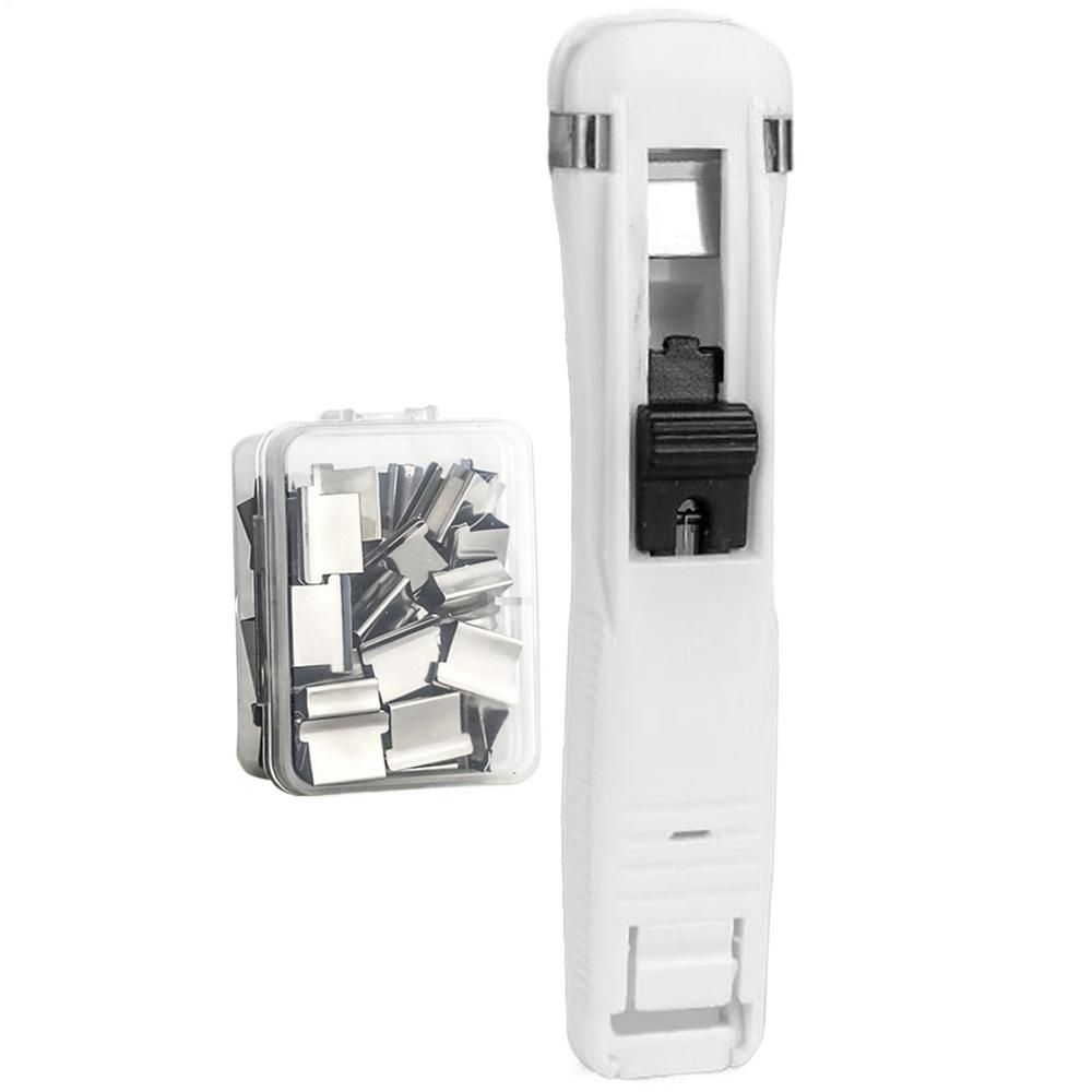 Binder Clip Stapler Portable Document Binding Clamp Dispenser Binder Clip Dispenser for Home School Classroom Desktop Paper