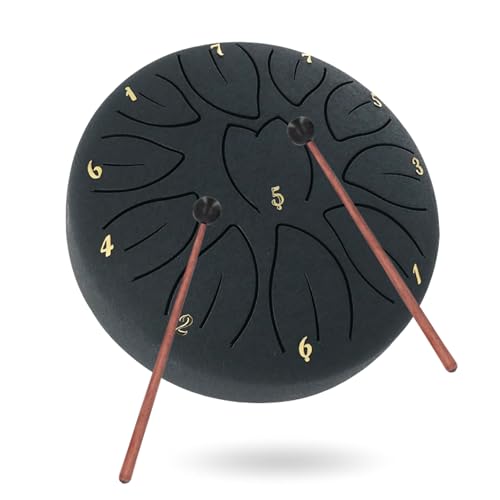 

WellOrigin 6-inch 11-note D Major Slit Drum/Tongue Drum with Mallets, Finger Picks, and Storage Bag, Percussion Instrument for Healing, Meditation, Mu