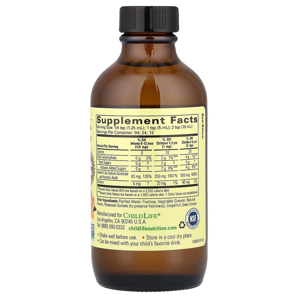 ChildLife Essentials Liquid Vitamin C Orange 118.5ml (4 fl oz)
