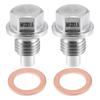 A ABSOPRO Car Engine Magnetic Drain Plug Stainless Steel with Copper Washers 2 Pack M12x1.5