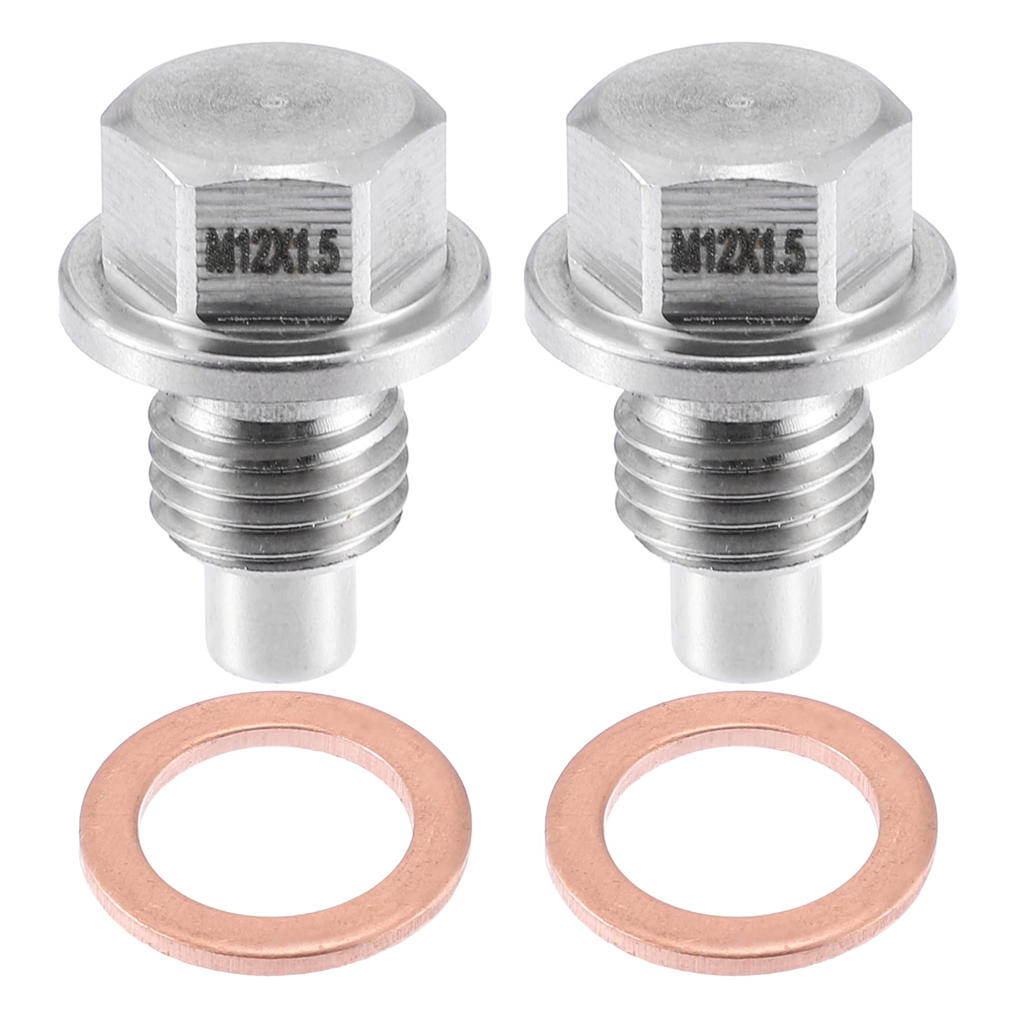 

A ABSOPRO Car Engine Magnetic Drain Plug Stainless Steel with Copper Washers 2 Pack M12x1.5 M12×1.5 серебряный