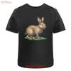 Pixel Art Rabbit Cotton T Shirt Ta043951 Vintage Washed Stretched Designer Clothes Breathable Homme Fashion Stylish