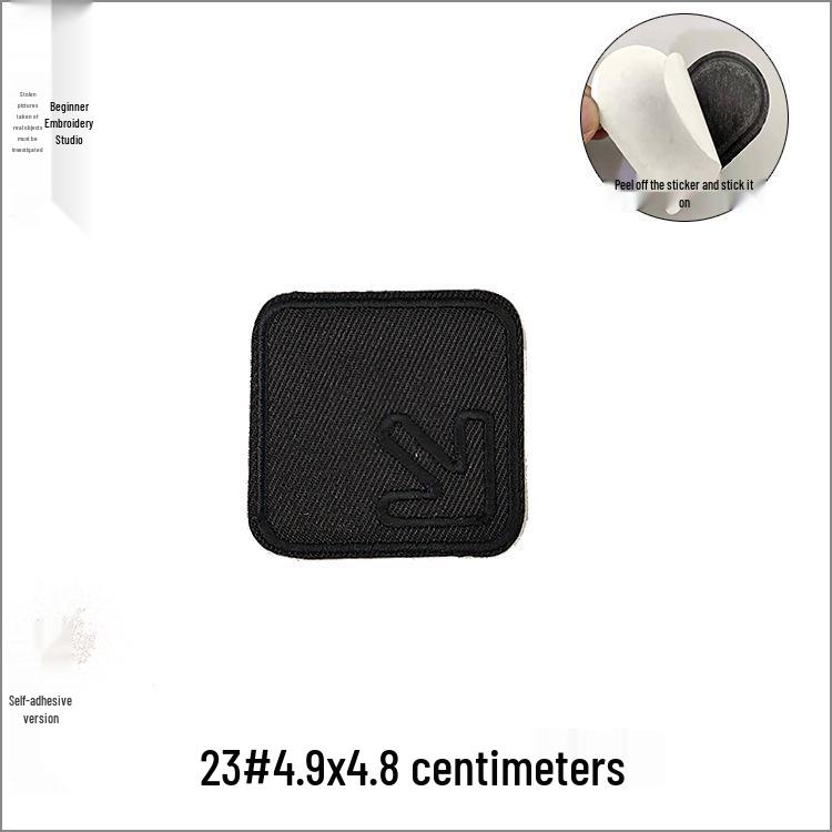 Self-Adhesive Black Letter Embroidery Patch for Clothing