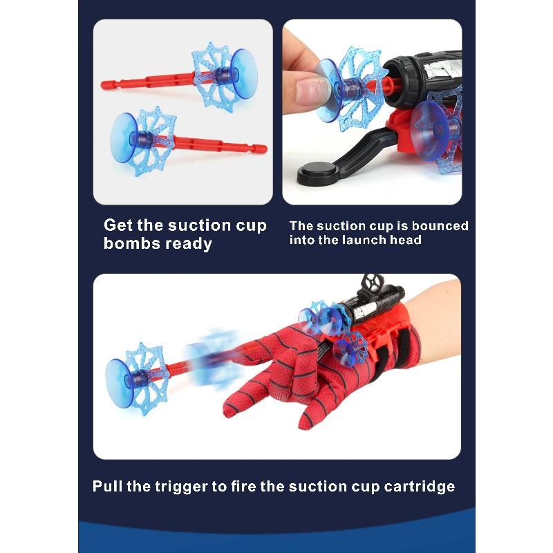 סט אחד כפפה משגרת פרק כף יד אנימה ספיידרמן - אביזרי משחק תפקידים קוספליי לילדים, אביזרי מתנה ליום הולדת/תחביב, קוספליי אנימה