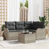 Garden Sofa Set Light Grey Poly Rattan