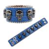 European and American skull buckle rhinestone bracelet, personalized diamond-encrusted PU leather jewelry