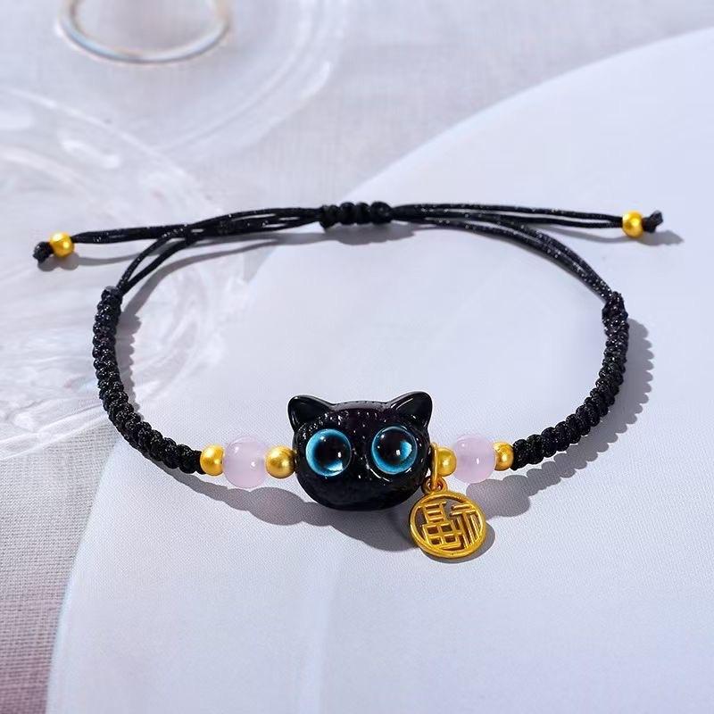 Katzen-Charme-Armband Charmantes Paar-Armband Niedliches Schwarzes Katzenarmband Niedlich Als Geschenk Jahrestage Katzenliebhaber