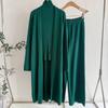 Outono e inverno feminino plus size temperamento preguiçoso tricô terno sem mangas colete suéter cardigan calça terno