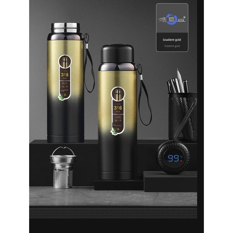 Large Capacity Vacuum Cup 316 Double-Layer Stainless Steel Men's Water Cup Female Student Portable Convenient Cold Insulation Iced Water Kettle Car