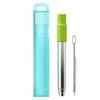Telescopic Reusable Straw 304 Stainless Steel Metal Straw With Cleaning Brush Portable Drinking Straw Set For Travel With Case