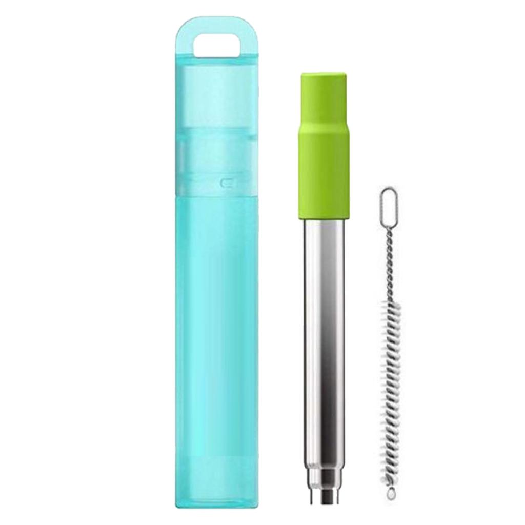 Telescopic Reusable Straw 304 Stainless Steel Metal Straw With Cleaning Brush Portable Drinking Straw Set For Travel With Case
