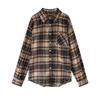 Women's Korean Dongdaemun Plaid Shirt - Long Sleeve, Versatile, Hong Kong Style Design for 2025 Spring & Autumn